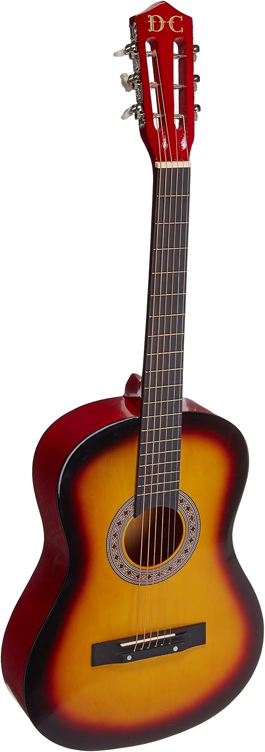 6 String Acoustic Guitar Pack, Right Handed, Red (000-BT-GA3810R-RDS+Lessons)