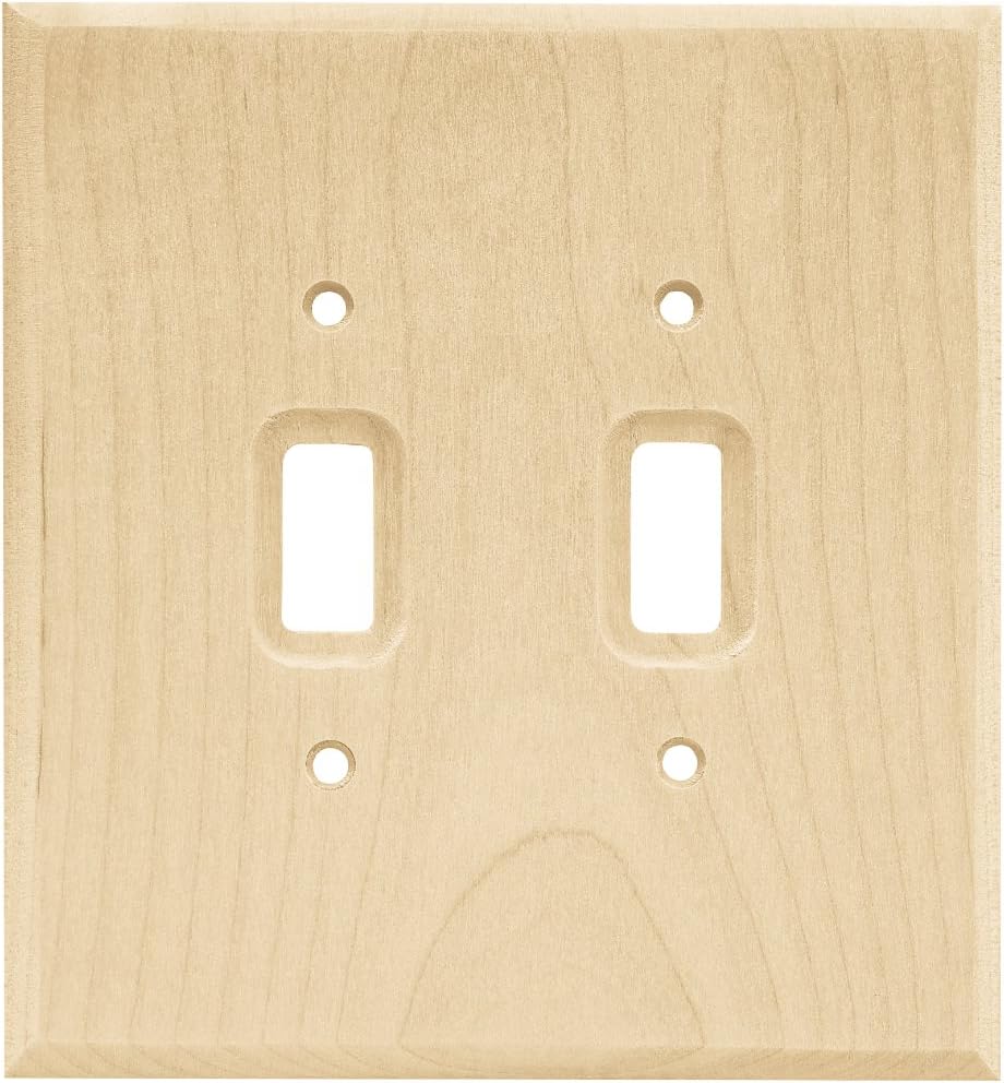 Franklin Brass W10394-UN-C Square Double Toggle Switch, Unfinished Wood