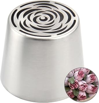 Extra Large Russian Piping Tips - Stainless Steel Flower Nozzles Set for Cake Decorating, Rose & Floral Icing Tips for Cupcakes, Cookies Professional Baking Tools XXL, Style 69