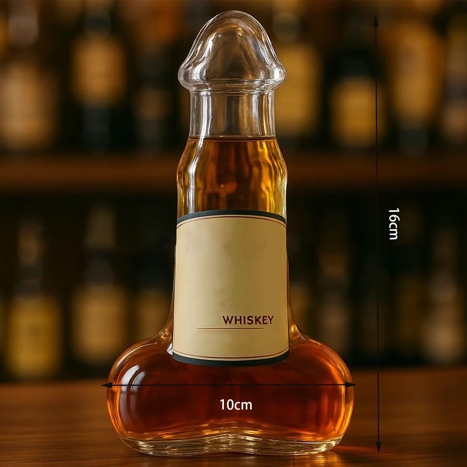 Karafka do whisky - karafka do wina, zabawna butelka do whisky, ręcznie dmuchane karafki ze szkła szczelnego, dzbanek do wina, wyjątkowy prezent na imprezę (C)