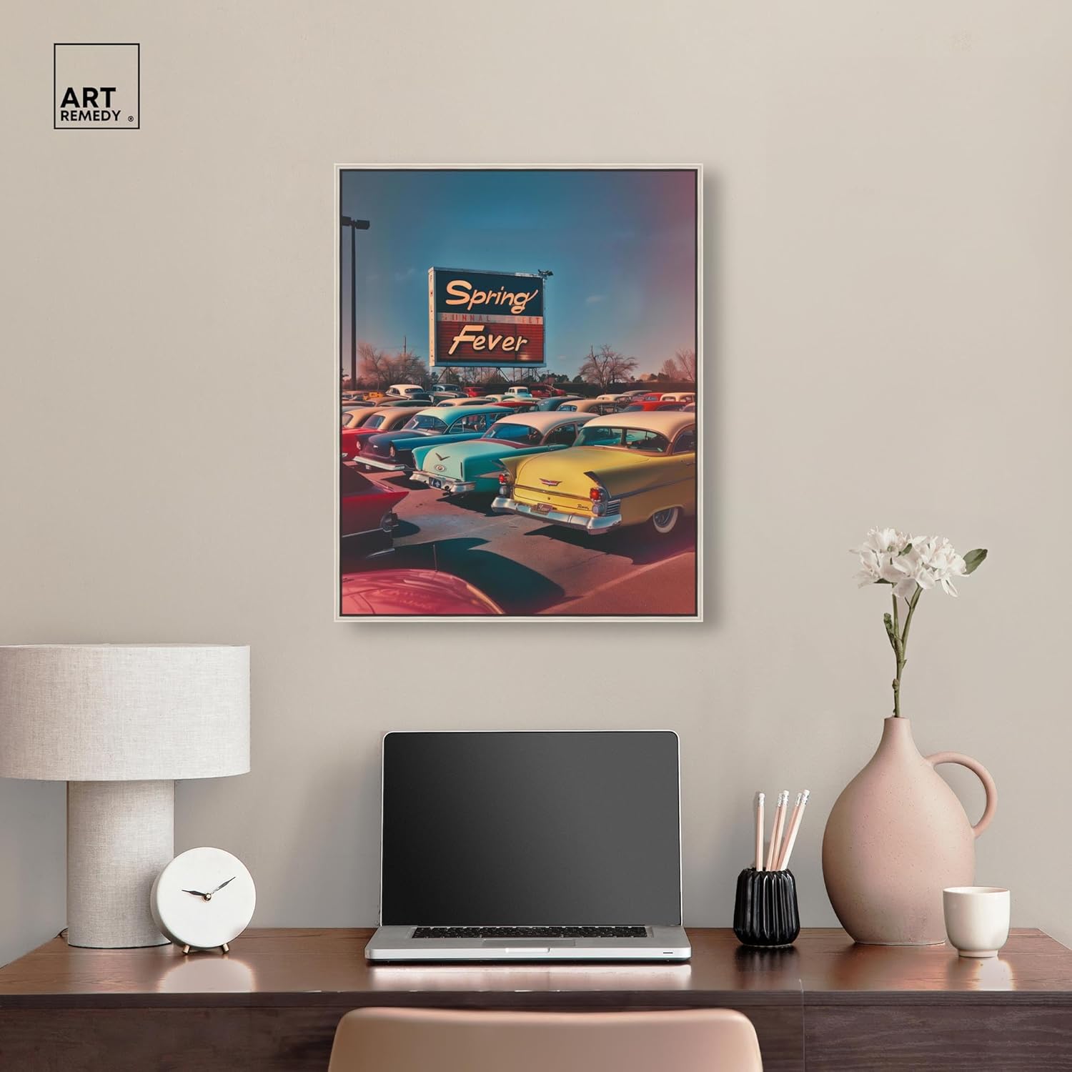 Art Remedy Spring Drive By Canvas Fashion Photography, Silver Frame, 20 x 24