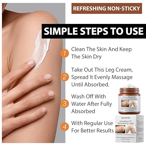 Miniatura 5 de Crema de tratamiento de piernas de fresa para mujeres Loción de queratosis Pilaris Tratamiento de la piel de pollo Hidratante Piel de fresa Suave