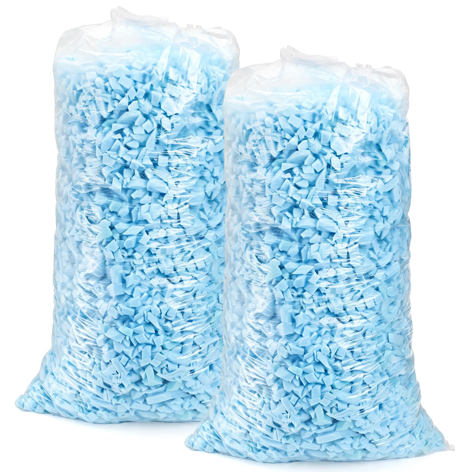 Hiceeden 4.5KG Shredded Memory Foam Filling, Bean Bag Filler with Gel, Soft and Comfortable Pouf Pillow Foam Stuffing for Ottoman, Cushion, Dog Bed, Couch, Blue