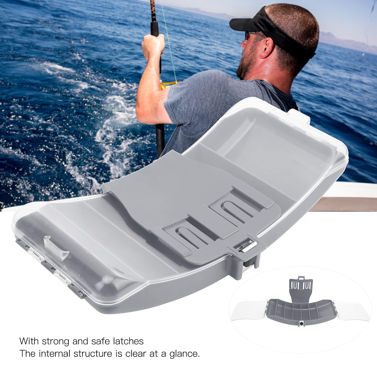 Boite A Leurre Boîte De Pêche Étanche Avec Interrupteur Coulissant - Rangement Leurres Et Accessoires - ABS Transparent - Taille L Coffret Pêche ABS