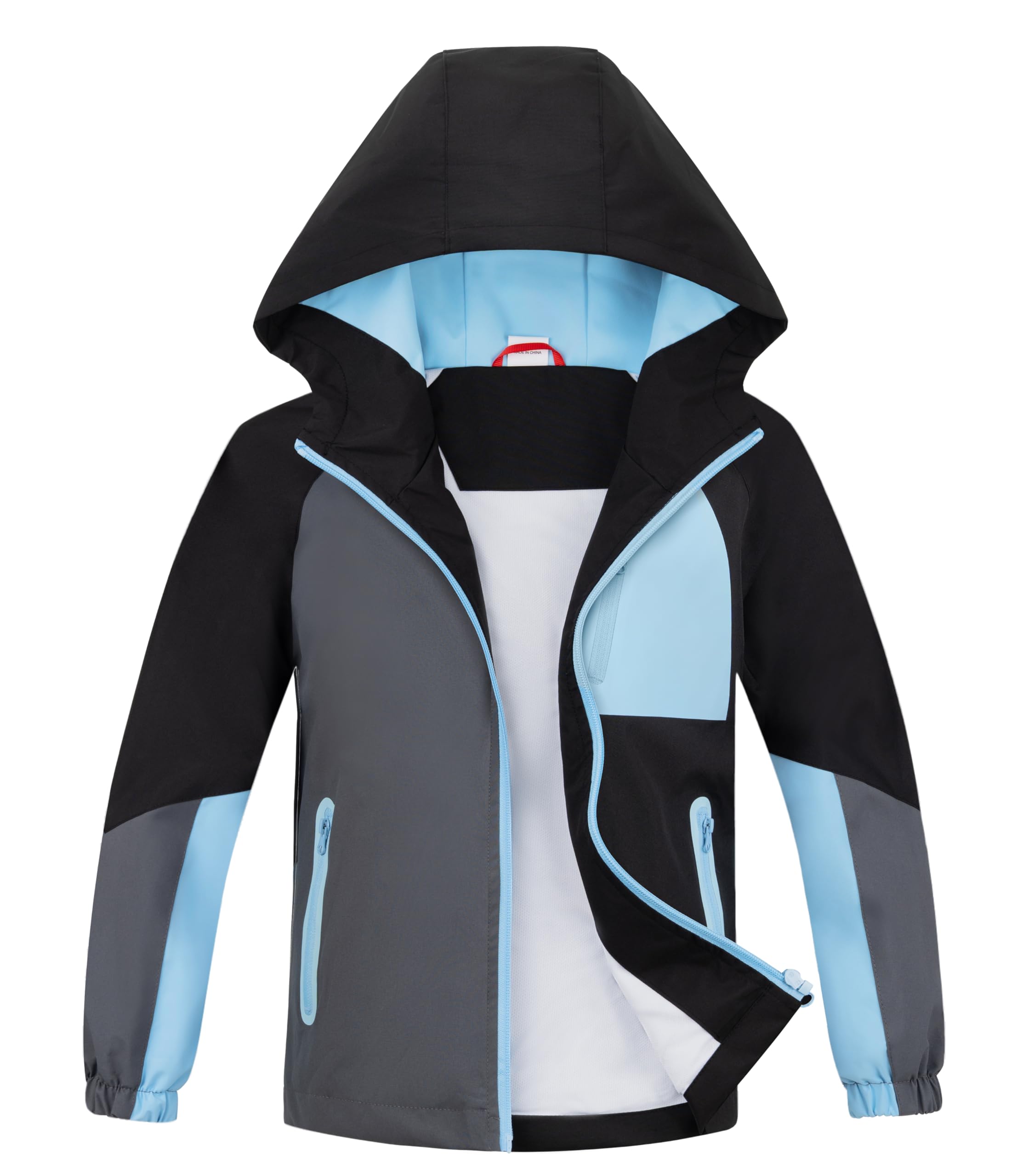 Veste de pluie mi-saison pour enfant, garçon, imperméable, légère, avec couleurs contrastées