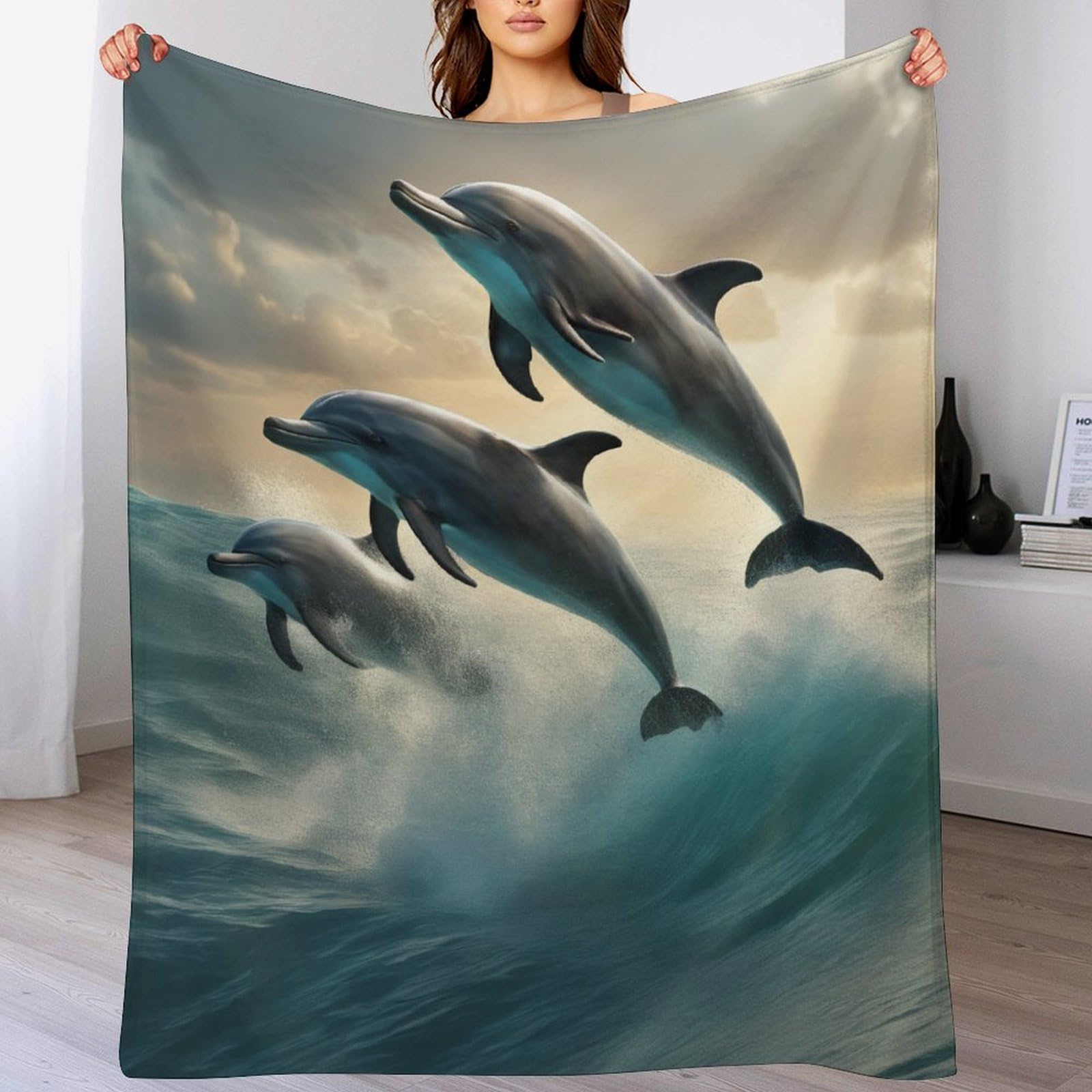 Couverture douce en flannel dauphin pour un nid de tendresse au salon