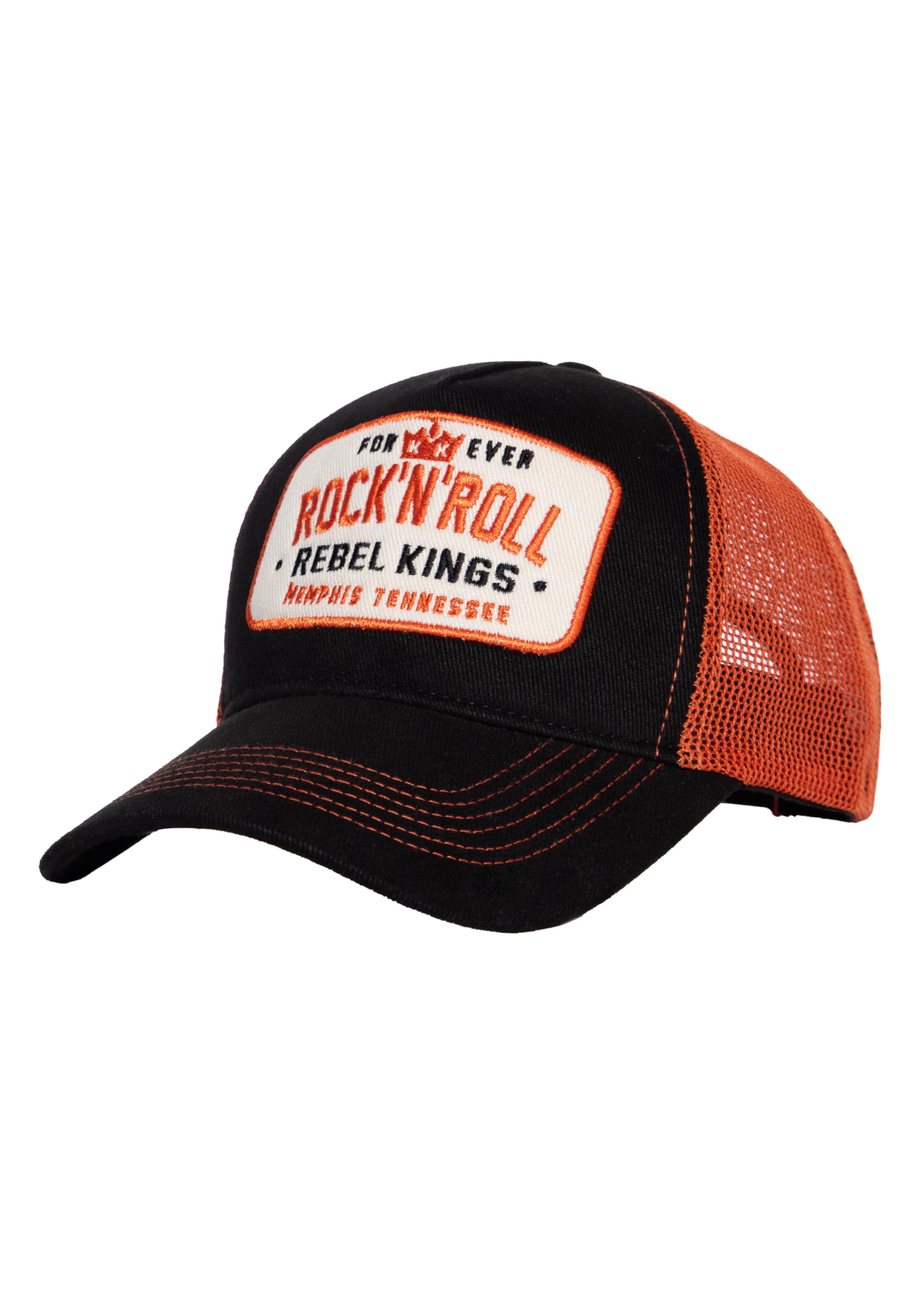 King Kerosin Rebel Kings Trucker Hat Unisex Hat Black, Black, One size