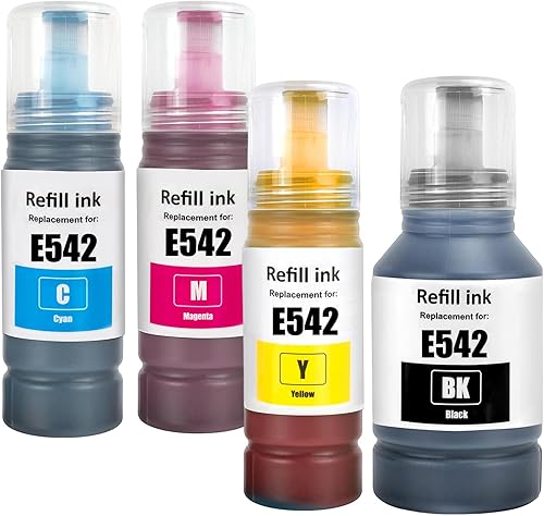 E542 Botellas de recarga de tinta ET-5850 ET-5150 remanufacturadas para botellas de recarga de tinta E542 para ET-5850 ET-5880 ET-5150 ET-5170