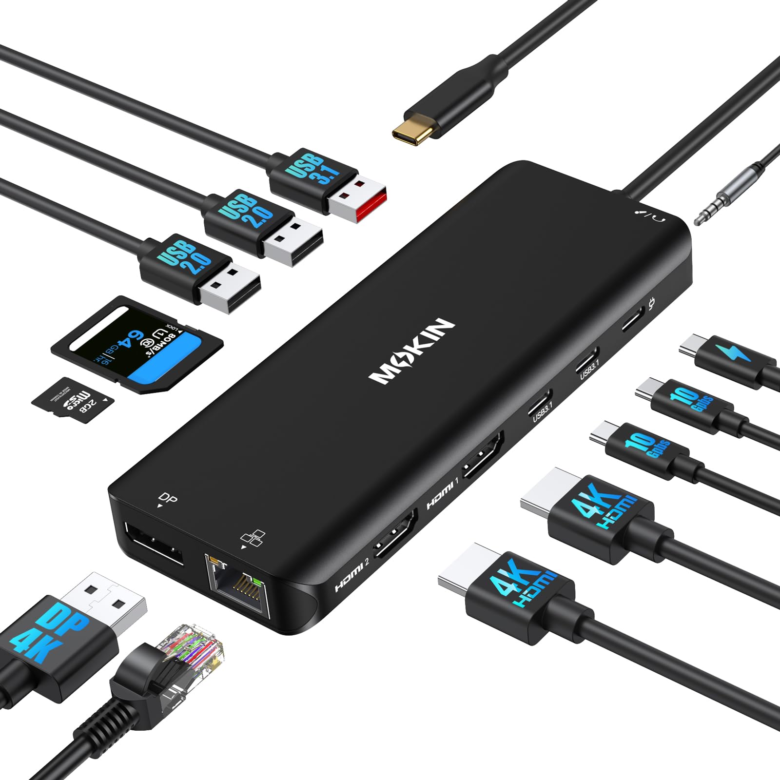 Amazon.co.jp: USB C ノートパソコン ドッキングステーション デュアル