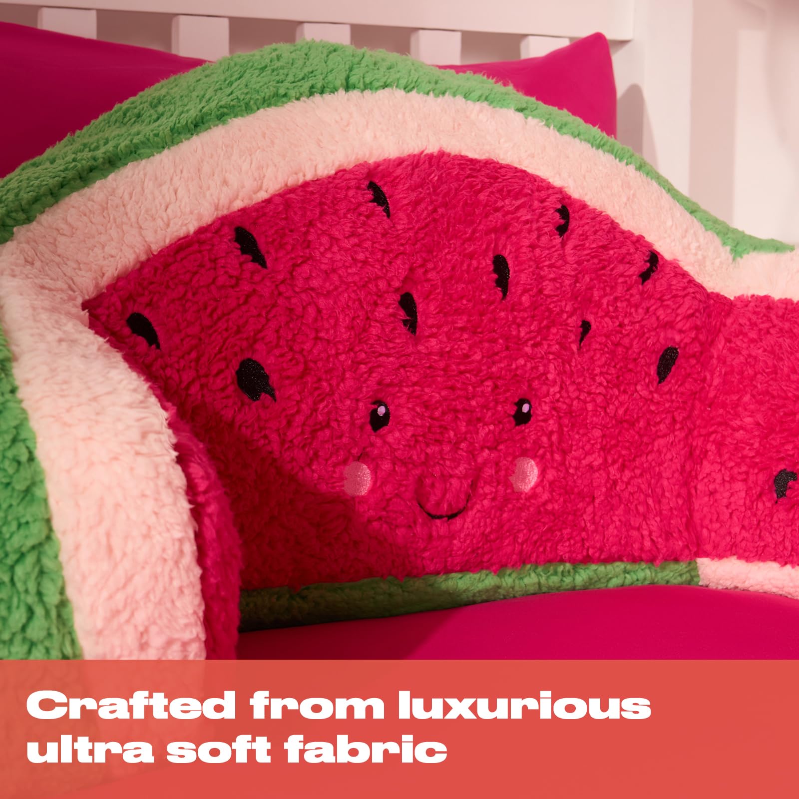 OHS Kuschelkissen für Kinder, Lesekissen für Bett, Erwachsene, stützend, weich, gemütlich, Teddy-Fleece, Gaming-Bettkissen mit Armen, Umarmungskissen, zum Entspannen zu Hause, Grün/Rosa, 45 x 40 x 30