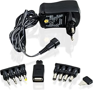 CSL - Universal Netzteil 3-4,5-5 - 6-7,5-9 und 12 V AC DC 1000 mA, 9 polig Adapter für Reise