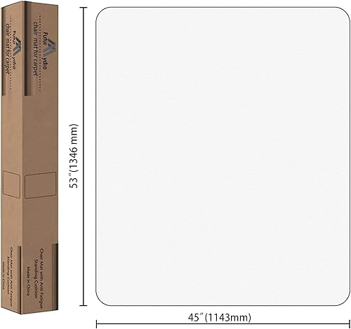 Miniatura 6 de FuturHydro Tapete para silla para suelo de madera dura, 45 x 53 pulgadas, grande, transparente, fácil de deslizar, tapete grande para silla de