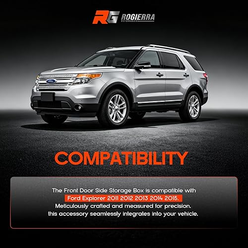 Miniatura 2 de Para Ford Explorer 2011-2015 - Caja de almacenamiento para puerta delantera, bandeja organizadora lateral de puerta, bandeja para teléfono, bandeja