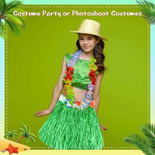 Miniatura 5 de 12 faldas hawaianas de hierba hula para niños para fiesta Luau, cumpleaños, vestido de graduación, espectáculos festivos, fiesta de celebración,
