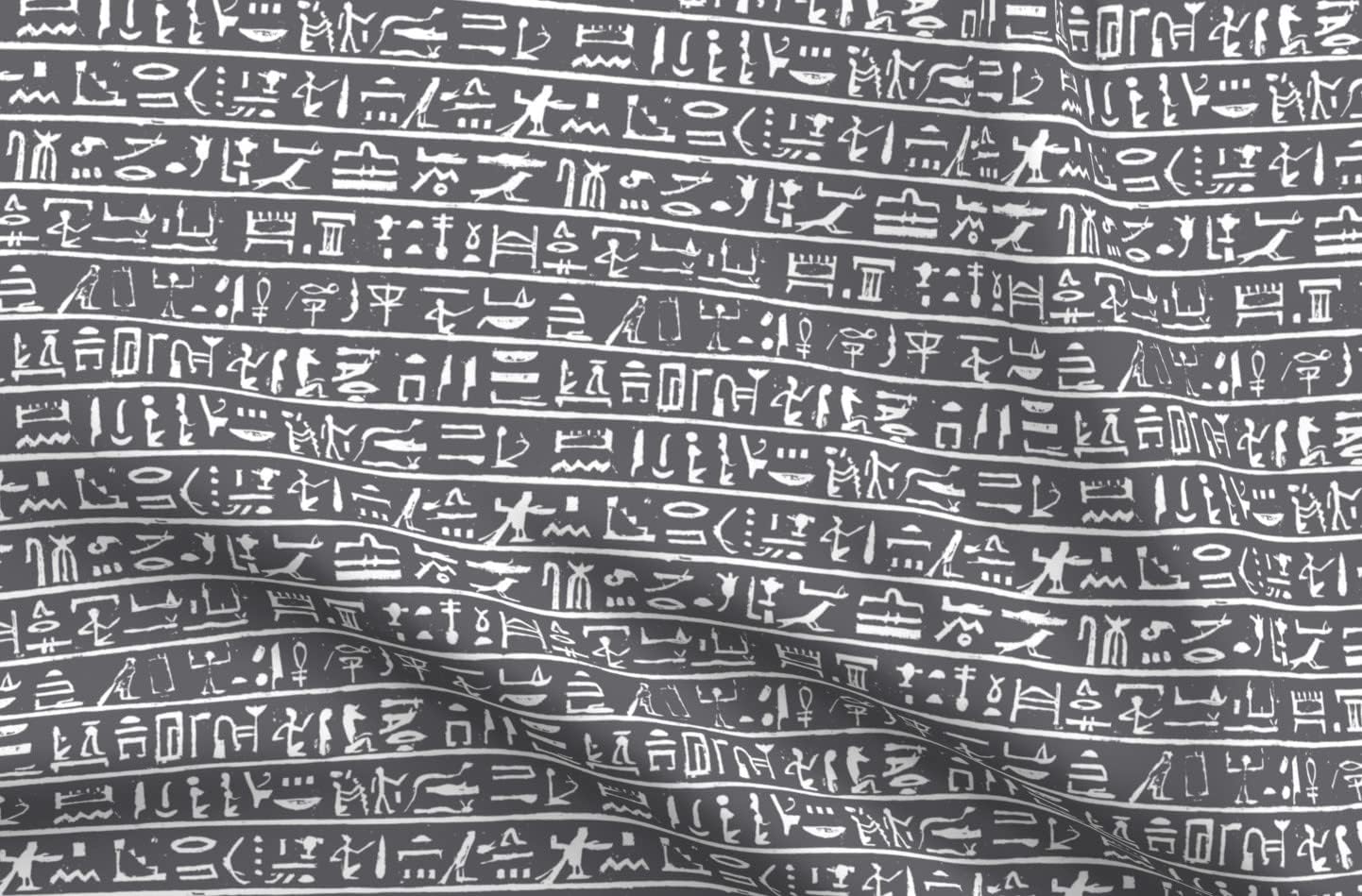 Spoonflower Fabric - Charcoal Small Egyptian Ancient Language Text Archaeology Printed on Minky Fabric by The Yard - Sewing Baby Blankets Quilt Backing Plush