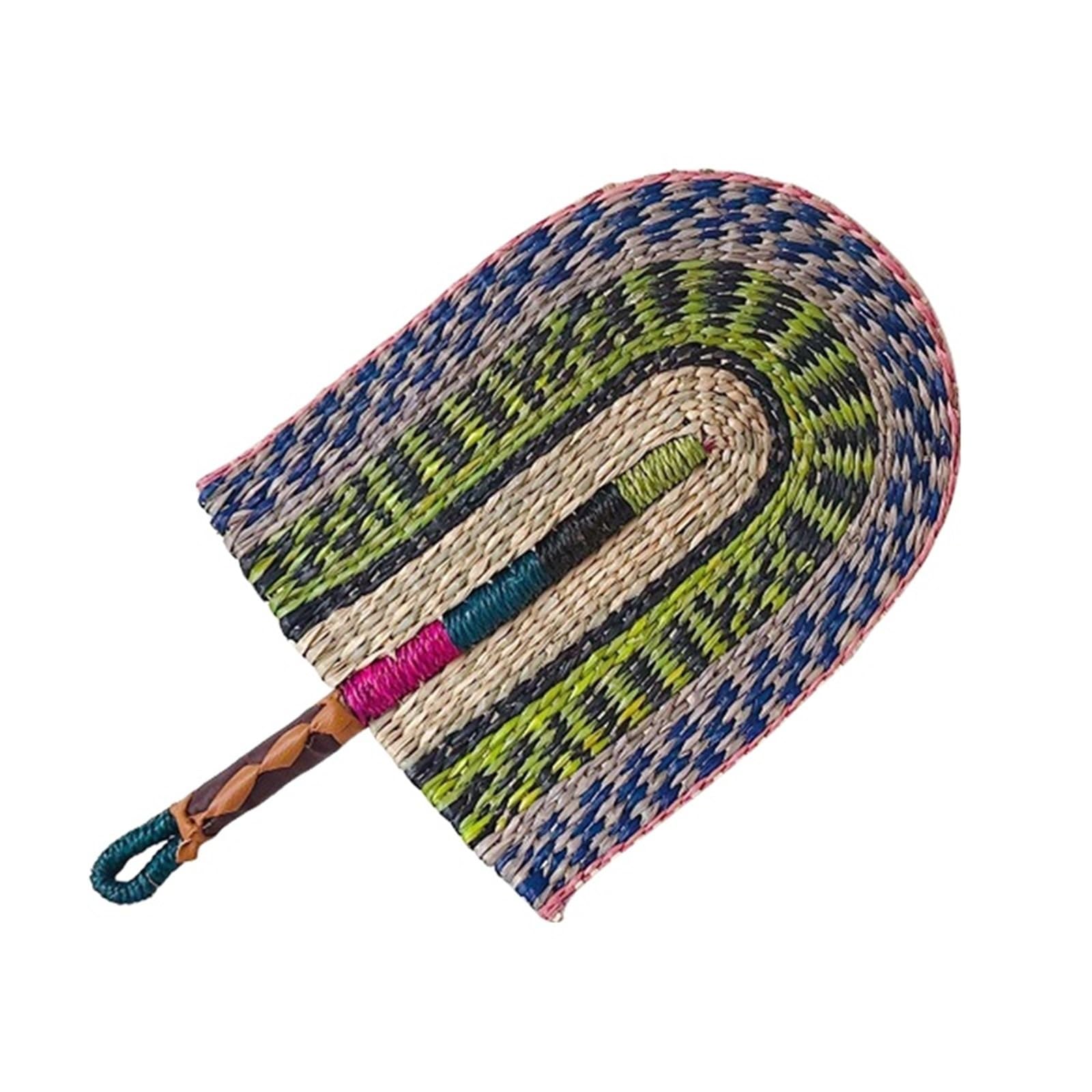 WJLYDM Summer Cooling Cattail Fan Straw Handwoven Grass Home Wall Hanging Decoration Crafts(Color 12)