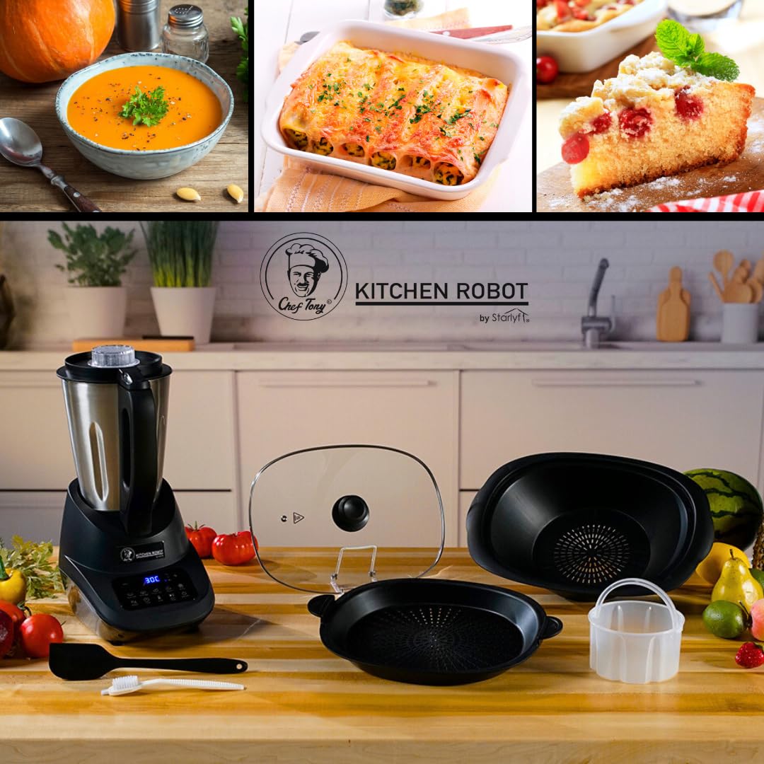 Robot Kuchenny 1,7 L - Wielofunkcyjny Robot Kuchenny 500 W z Funkcją Turbo 10 Prędkości - Kompaktowy Robot do Gotowania, Miksowania, Siekania