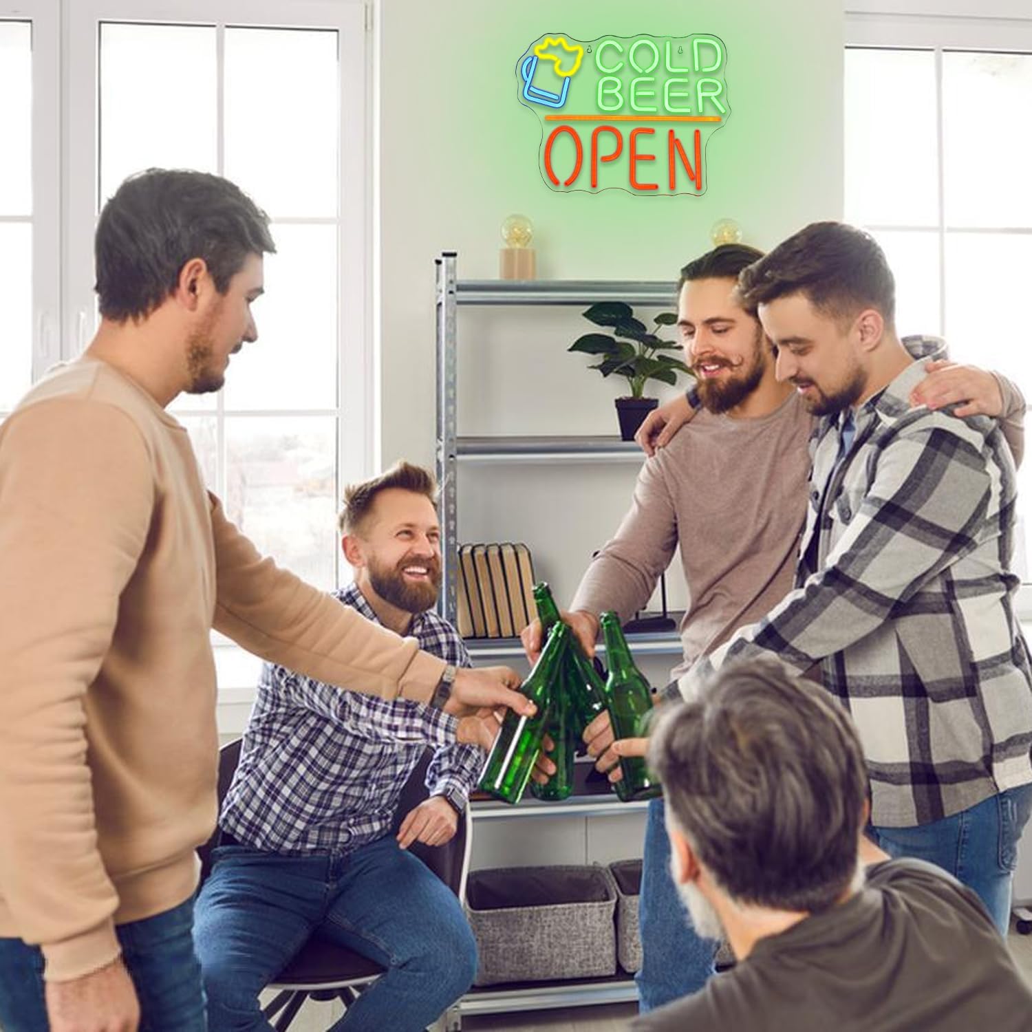 Cold Beer Open Neon Sign Beer Neon Light for Wall Decor Cold Beer LED Neon Signs Colorful Led Neon Lights for Man Cave Store Bar Party Bistro Decoration - Image 7