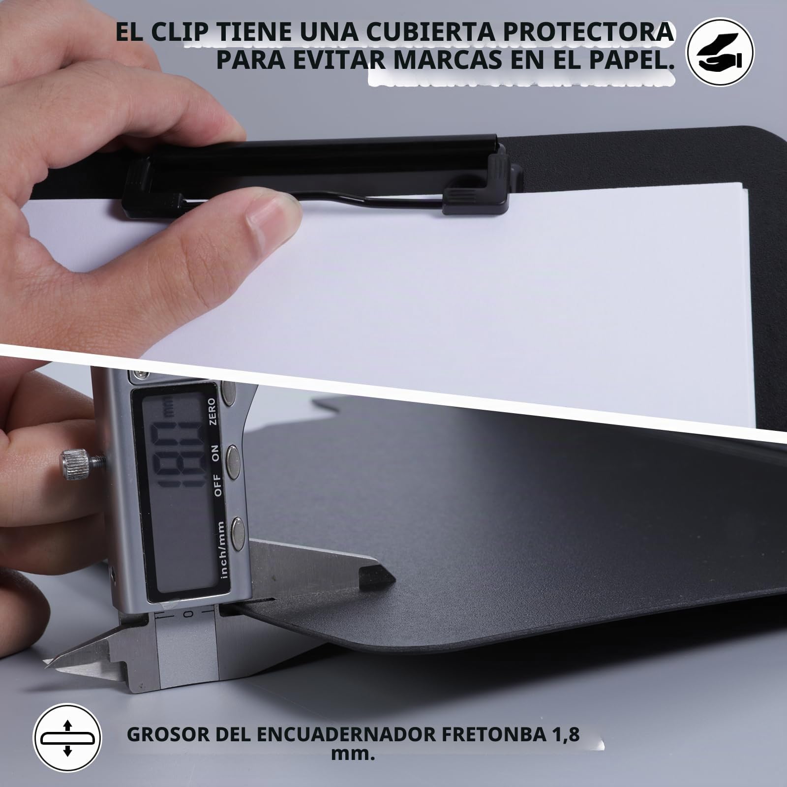 FRETONBA Portapapeles A4, portapapeles con tapa, carpeta con 2 pinzas, para oficina, construcción, escuela, color verde