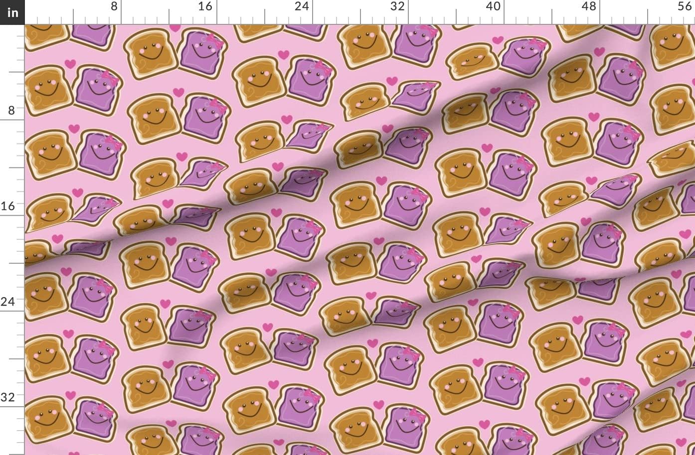 Spoonflower Fabric - Love You Peanut Butter School Bus Kids Printed on Organic Cotton Sateen Fabric by The Yard - Sewing Quilting Apparel Home Decor