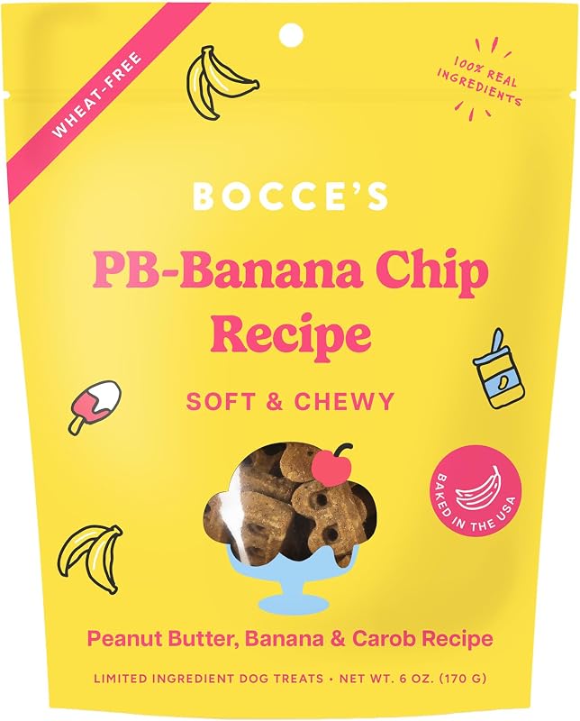 Biscoito macio para cães com pasta de amendoim, banana e alfarroba Bocce's Bakery – 170 g