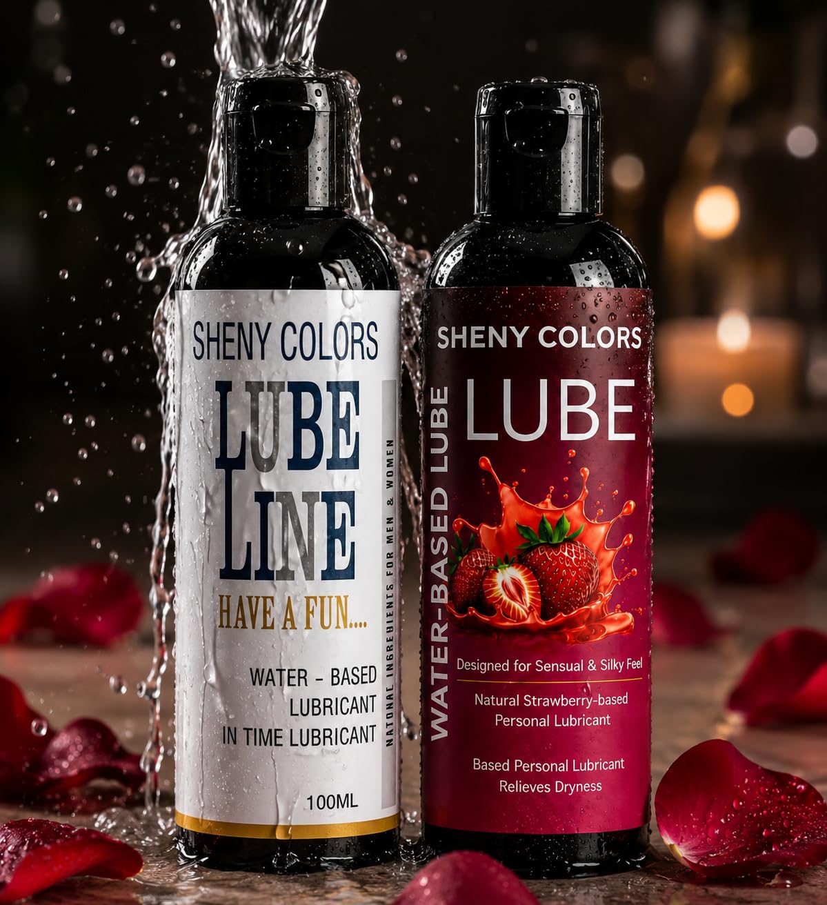 Lube Gel, Strawberry Flavored Water-Based Lubricant with Aloe Vera Formula, 100ml, Pack of 2,Smooth Texture-image-34