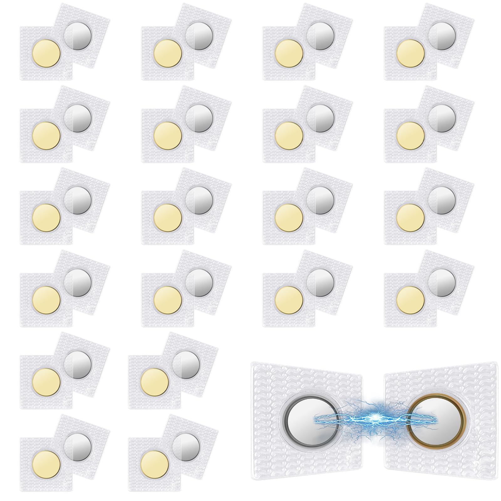 EEEKit 20 Pairs Sew in Magnets, Hidden Magnetic Snap Closure, PVC Invisible Magnetic Fastener for Thin Fabric, Bag Lining, Pocket Flap, Clothing Lining, DIY Sewing