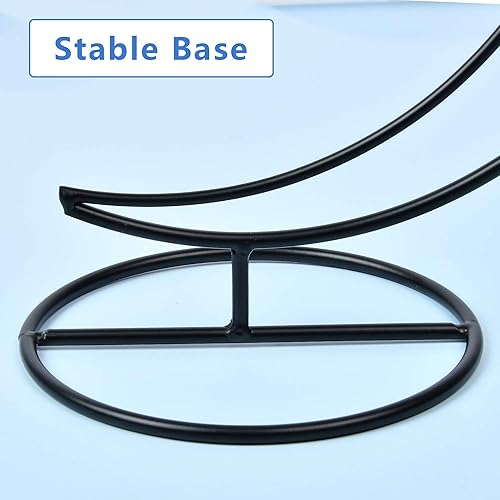 Miniatura 4 de Akamino Soporte de exhibición de adornos, paquete de 2 soportes para macetas de flores de aire de media luna, estante de hierro para decoración de