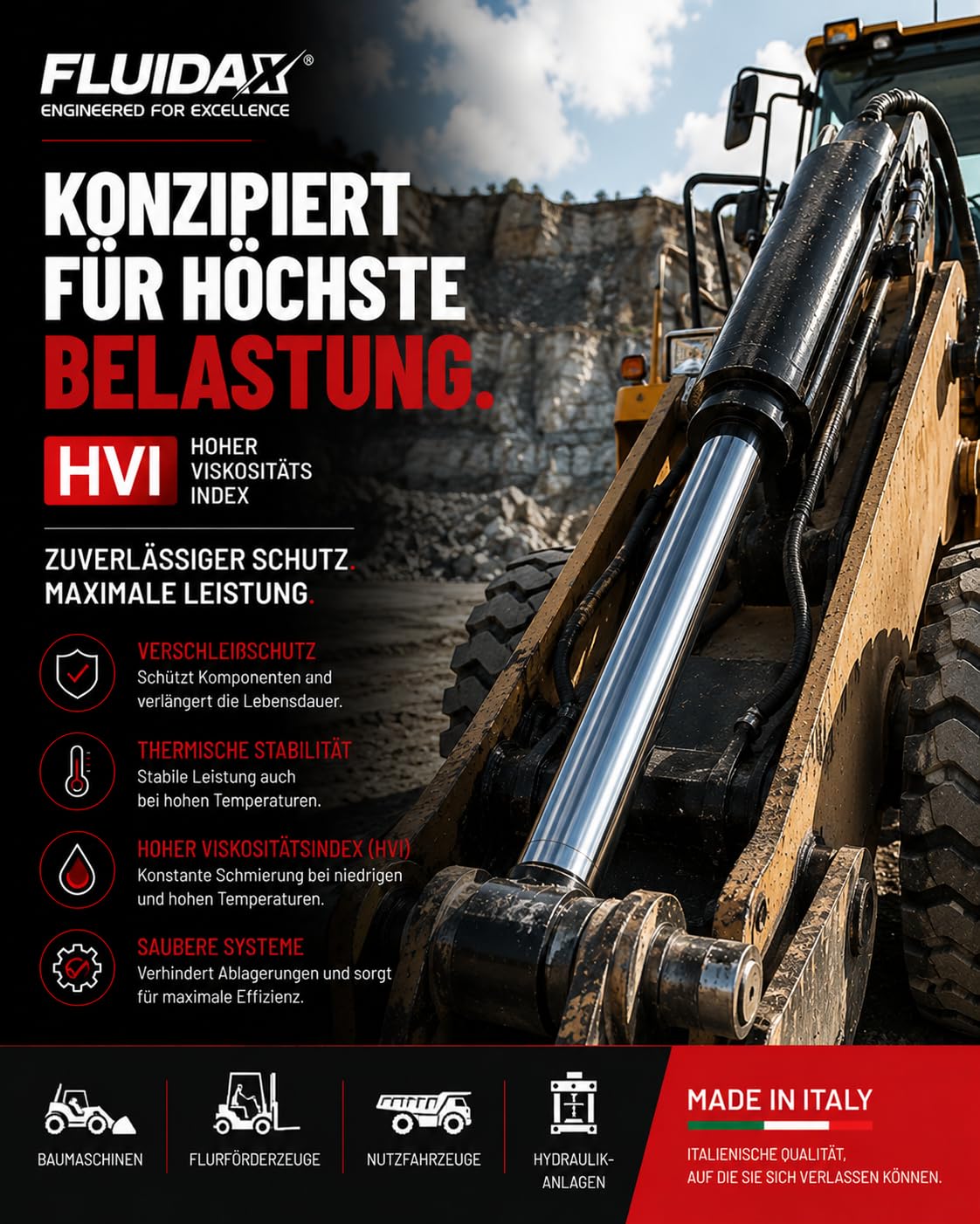 Hydrauliköl ISO VG 46 HVI 5 Liter – Hochleistungs Hydrauliköl mit hohem Viskositätsindex, Verschleißschutz und hoher thermischer Stabilität – Für Hydrauliksysteme, Industrie- und Landmaschinen