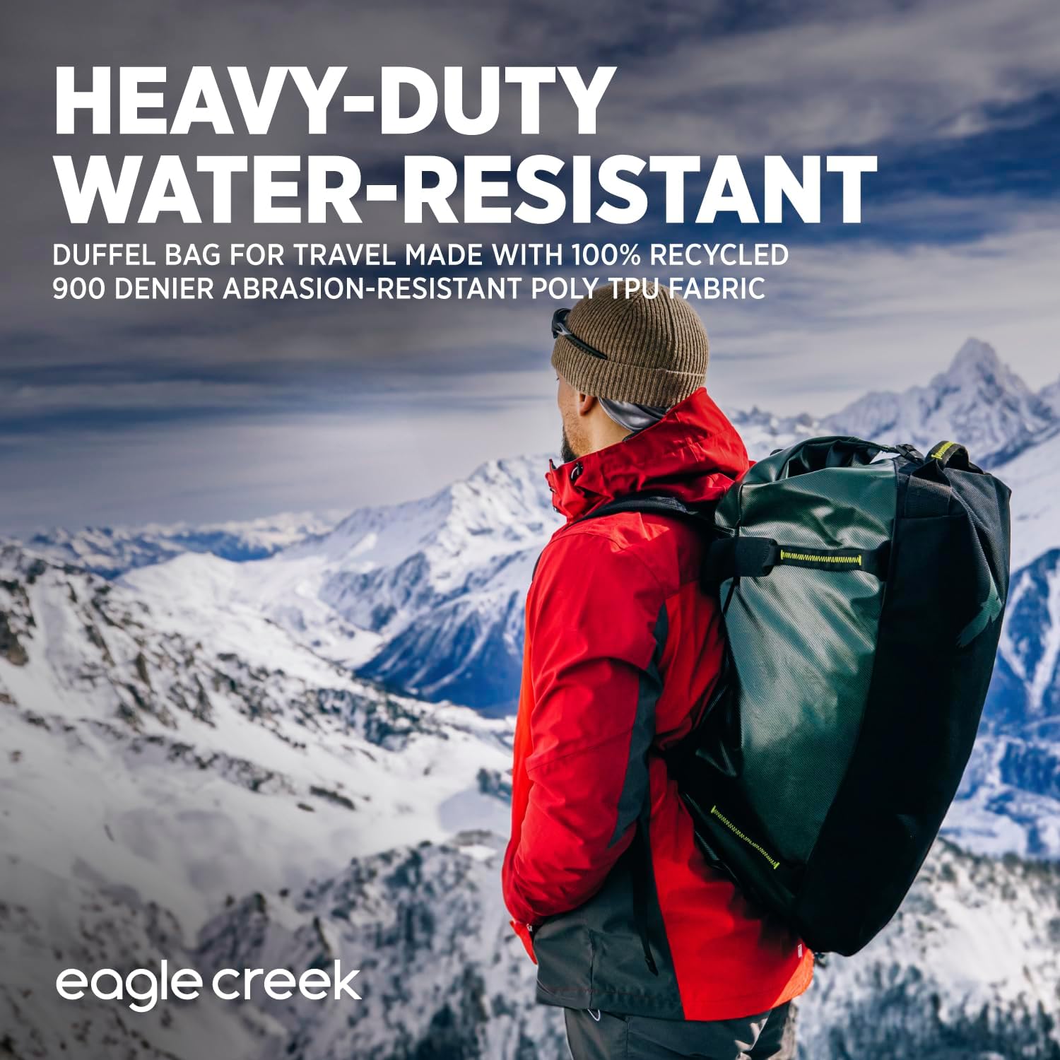 Eagle Creek Migrate 40L Travel Backpack Duffle Bag with Tuck-Away Backpack Straps, Full-Access Wide Mouth Opening & Seamless Bottom Bathtub Construction, Black - Image 2