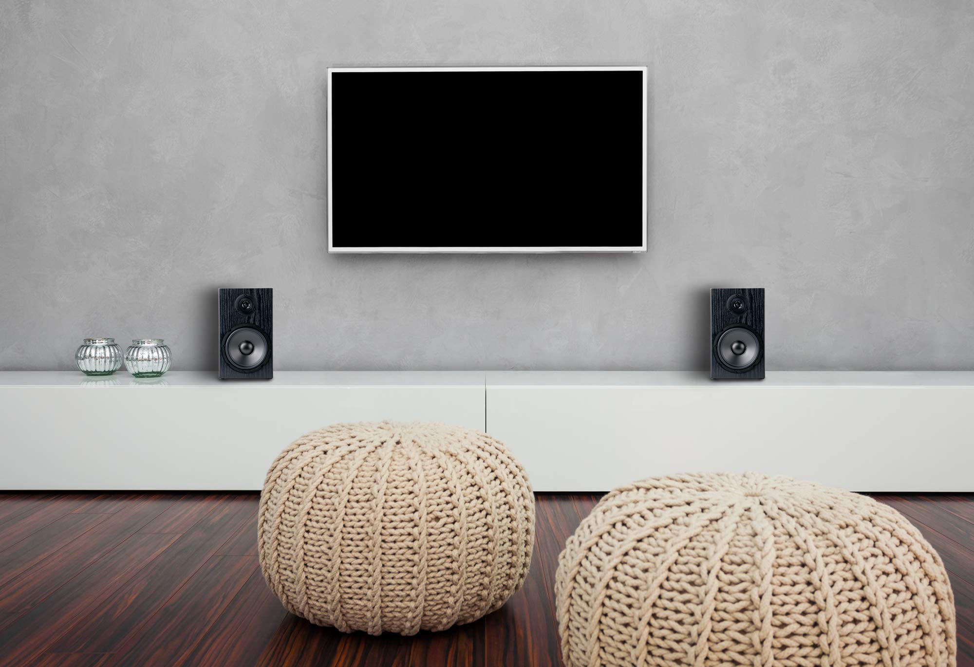 McGrey BSS-265 Paire denceintes Hi-FI 6,5" - Enceintes Hi-FI compactes à 2 Voies avec 80?W RMS / 150?W crête, woofer 6,5" et Tweeter 0,5" pour Un Son stéréo et Un Montage Mural - Noir