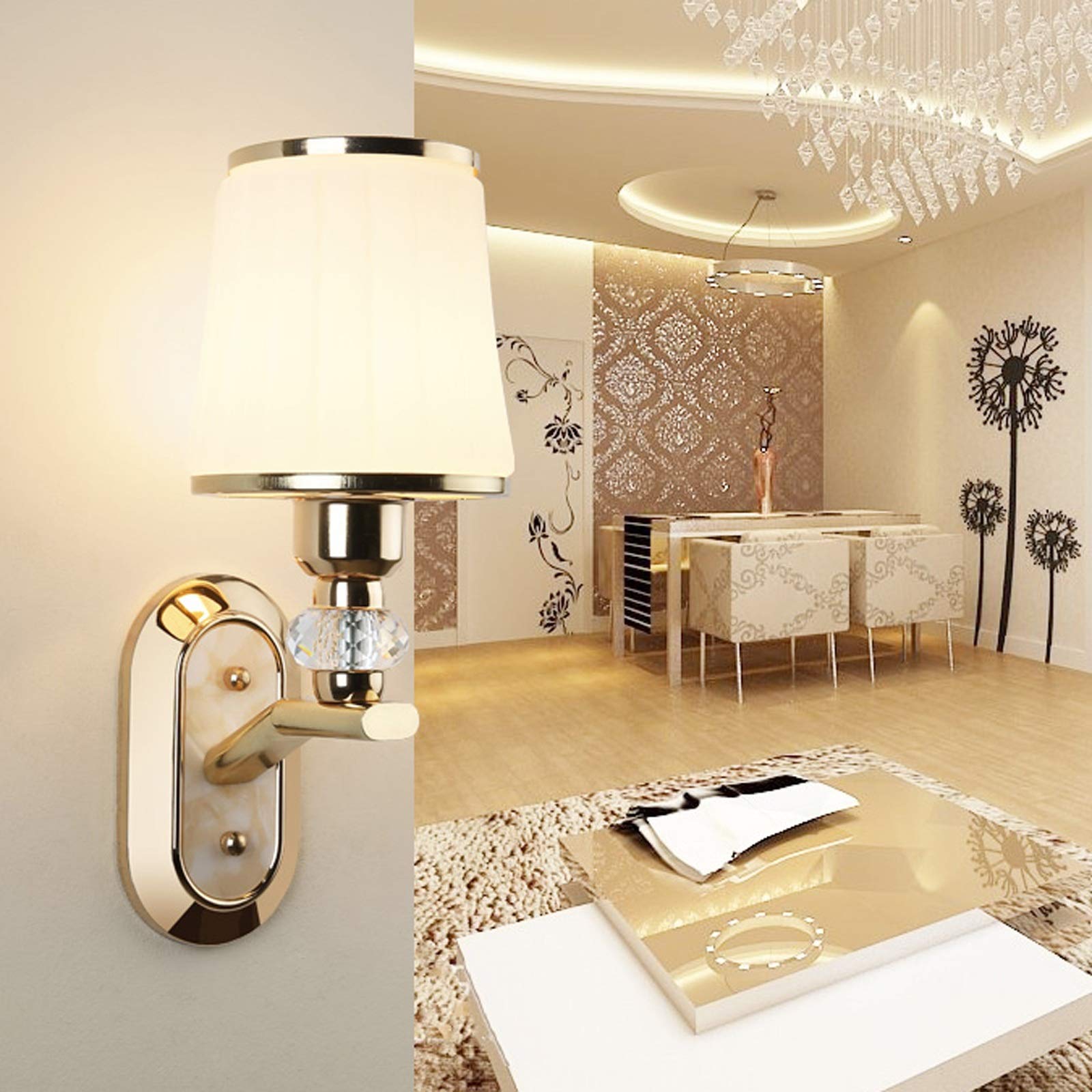 Lámparas de pared compatibles con sala de estar Lámpara de pared simple E27 Dormitorio moderno Lámpara de noche Fondo de sala de estar Lámparas de montaje en pared Pasillo Escaleras 12.9 "H