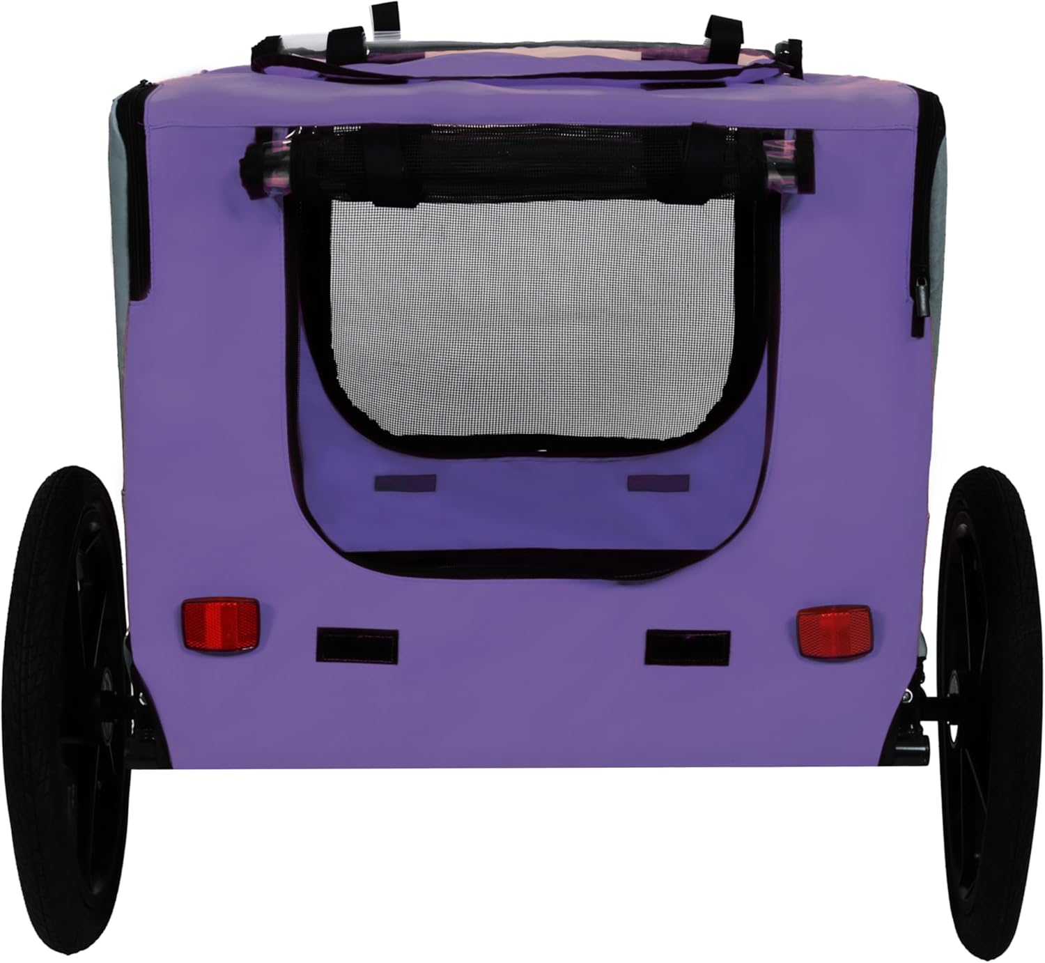 Dog Bike Trailer, 16" All-Terrain Wheels, Pet Cart Bicycle Carrier for Small & Medium Dogs, Easy Folding Frame with Quick Release Wheel, Universal Bicycle Coupler, Reflector,Flag,Internal Leash,Purple