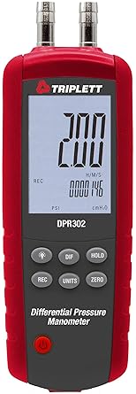 Triplett DPR302 Differential Pressure Manometer, 2 psi