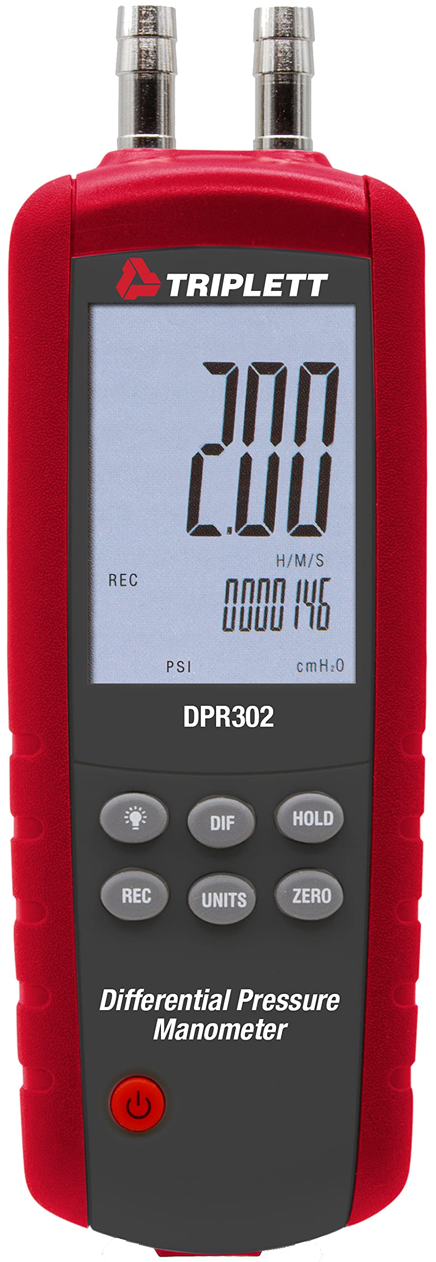 Triplett DPR302 Differential Pressure Manometer, 2 psi, with Certificate of Traceability to NIST-image-39