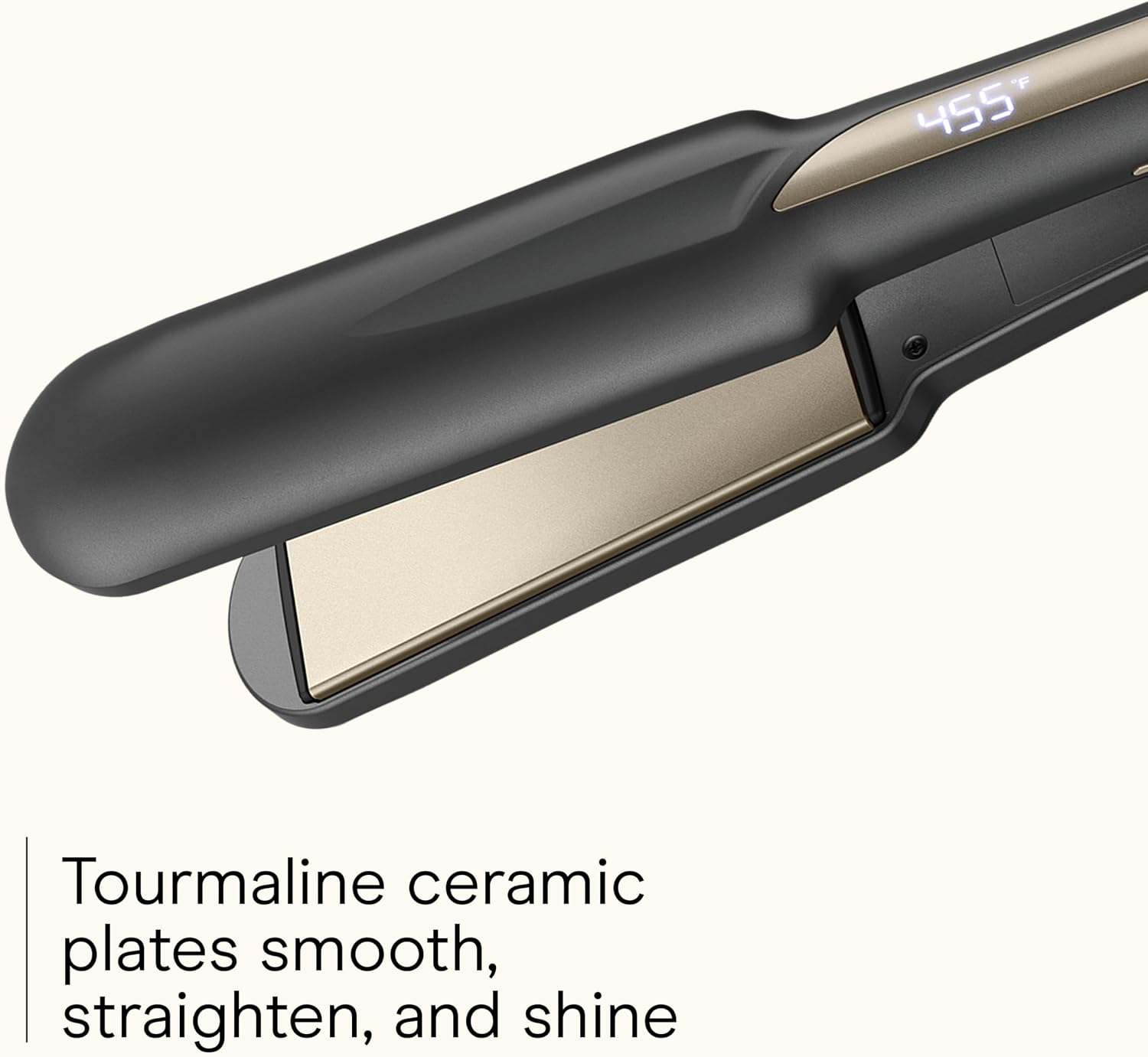 Infiniti PRO CONAIR Tourmaline Ceramic 1 ½-Inch Flat Iron Digital Hair Straightener, 1 ½-Inch Flat Iron to Straighten or Curl, 5 Heat Settings, for All Hair Types and Textures, Dark Gray