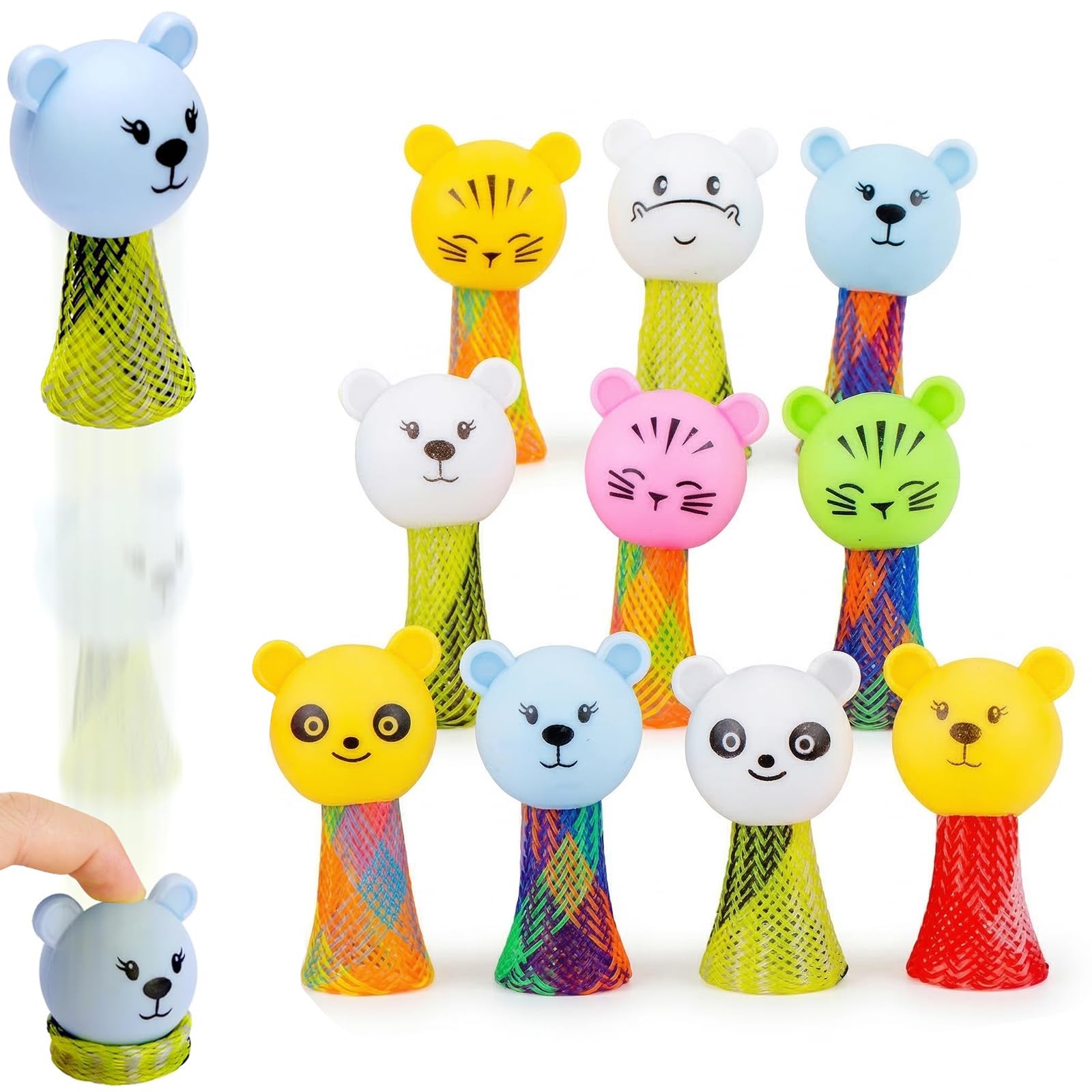 10 Pezzi Giocattoli Saltellanti per Bambini - Mini Mostriciattoli a Molla in Colori Casuali, Gadget Compleanno Regalini Fine Festa Ideali per Pignatta e Sacchetti Regalo