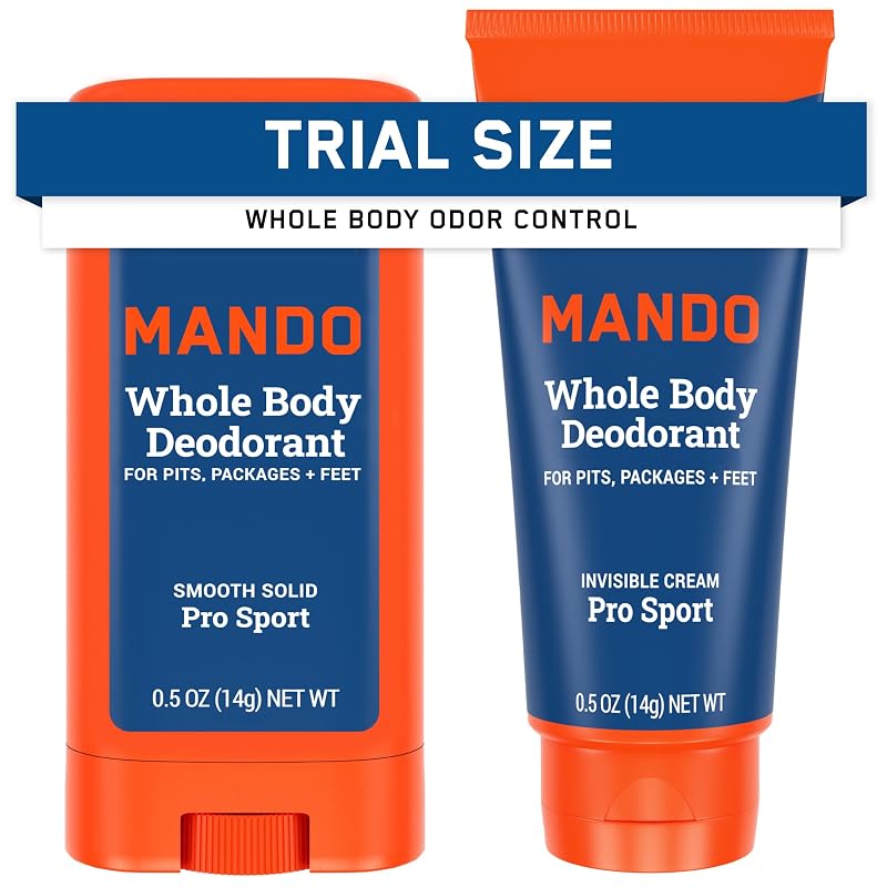 Mando Desodorante corporal para homens em creme e bastão sólido, tamanho para viagem