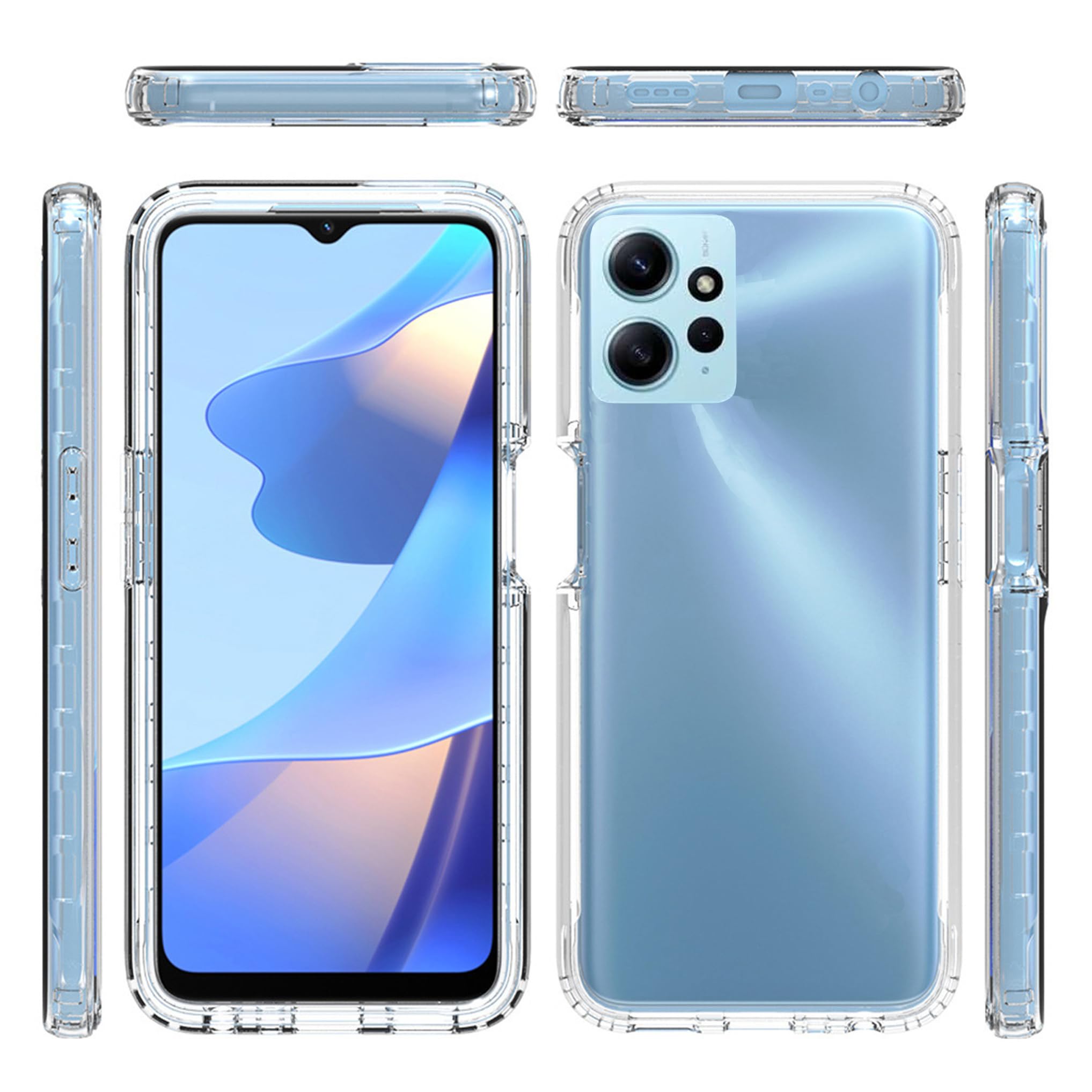 Custodia Protettiva 2in1 Per Xiaomi Redmi Note 12S 4G - Cover Ibrida Antigraffio Con Protezione Schermo Integrata - Trasparente