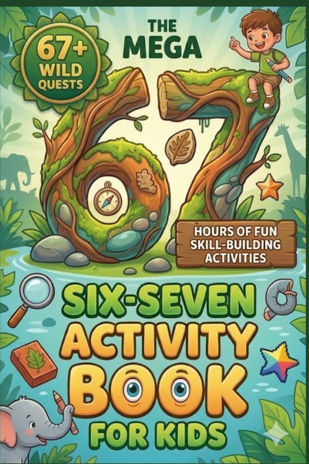 The Mega Six-Seven Activity Book for Kids: Hilarious Viral Six Seven Trend and kids activity book Mazes, Riddles, tracing numbrt and letter, Logic Puzzles & More for Kids Ages 6 7