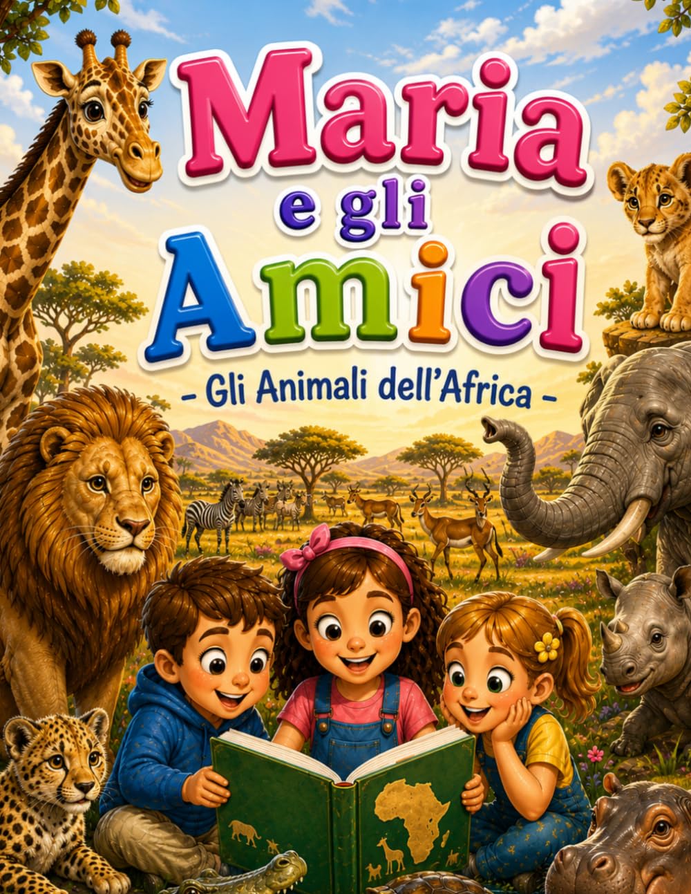 Maria e gli Amici – Gli Animali dell’Africa: Scopri gli animali dell’Africa | Libro educativo con storie, immagini reali e pagine da colorare per bambini dai 4 agli 8 anni (Maria and Friends)