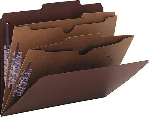 Smead Carpeta de archivos de clasificación de cartón prensado con cierres SafeSHIELD, 2 divisores de bolsillo, expansión de 2 pulgadas, tamaño