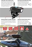 Vista 7 de NiteRider Micro 950 Luz delantera para bicicleta/Vmax+ 180 luces traseras para bicicleta, paquete combinado - Luces LED para bicicleta recargables