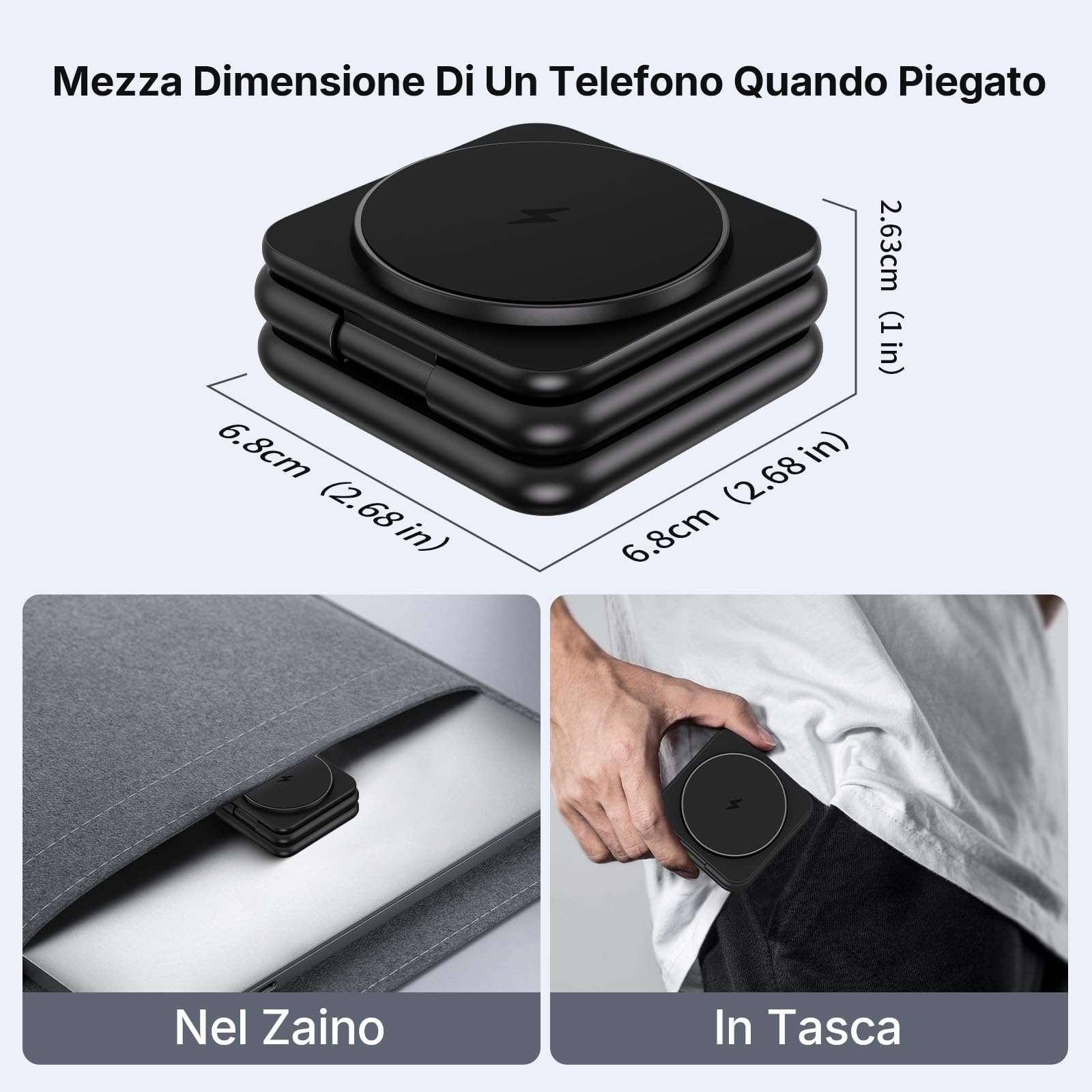 KU XIU 3 in 1 Magnetico Caricatore Wireless per Samsung | Pieghevole Stazione di Ricarica per Samsung S26 S25 Ultra Caricabatterie Wireless per Galaxy Watch Ultra 7 6 5 4 Galaxy Buds