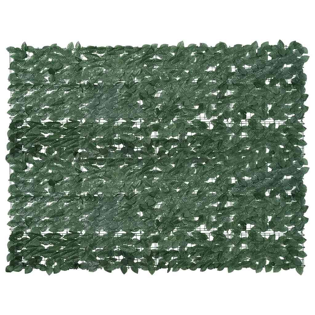 Paravento balcone con foglie verde scuro 300 x 75 cm, recinzione decorativa in polietilene e tessuto per terrazza e giardino, frangivista durevole e a bassa manutenzione