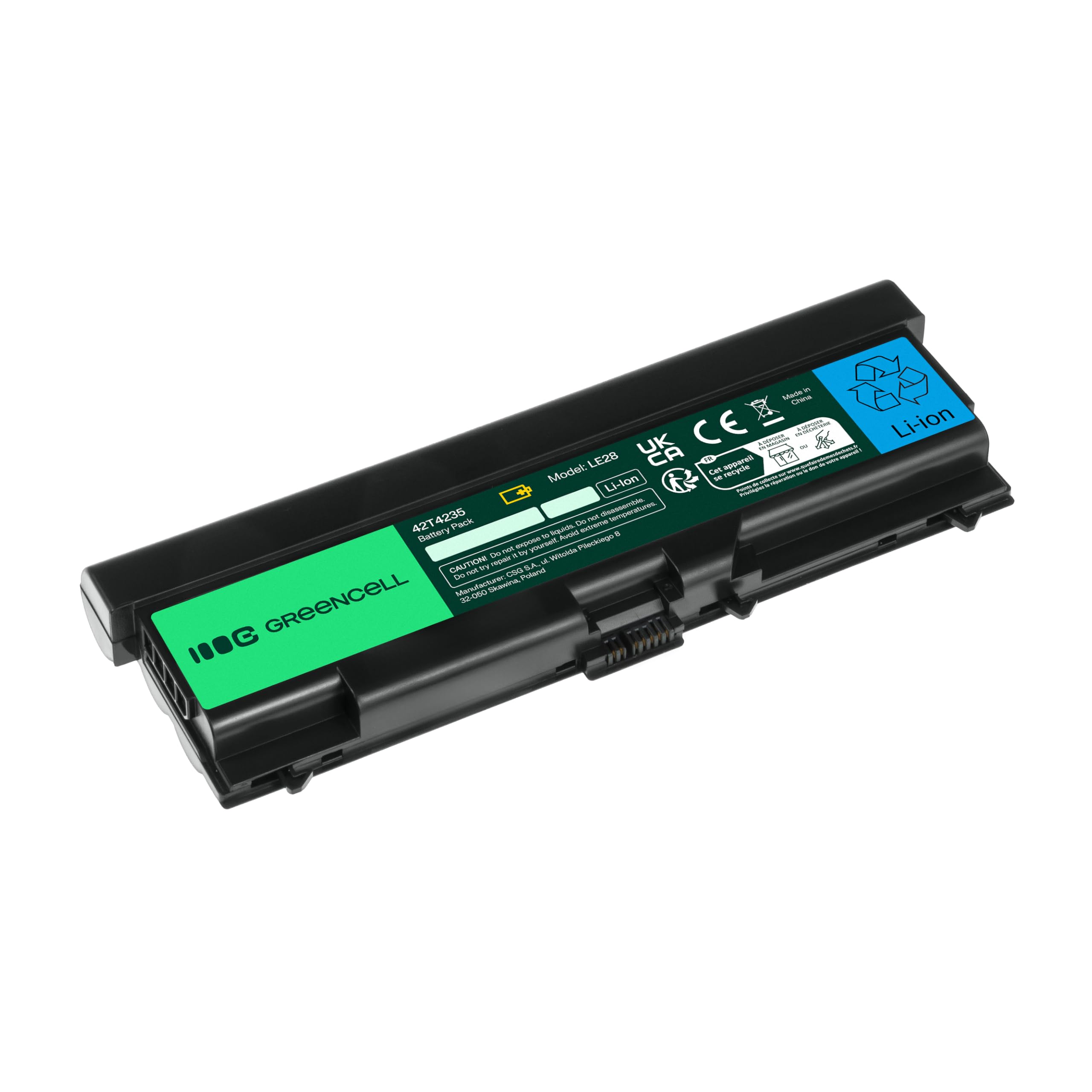 Green Cell® Extended Serie 42T4795 Batteria per Portatile Lenovo ThinkPad T410 T410i T420 T420i T510 T510i T520 T520i W510 W520 (9 Pile 6600mAh 10.8V Nero)