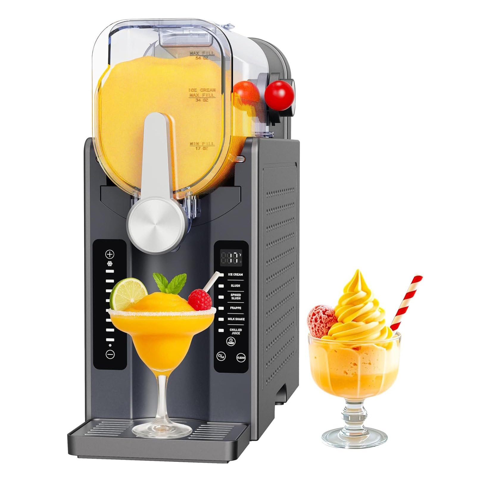 Maszyna do lodu kruszonego, Maszyna do lodu kruszonego 2,5 l, Producent lodu kruszonego, Maszyna do topienia lodu, Granita 220 V, Koktajl na rodzinne przyjęcie urodzinowe,42cm(L) x19cm(W) x42cm(H)
