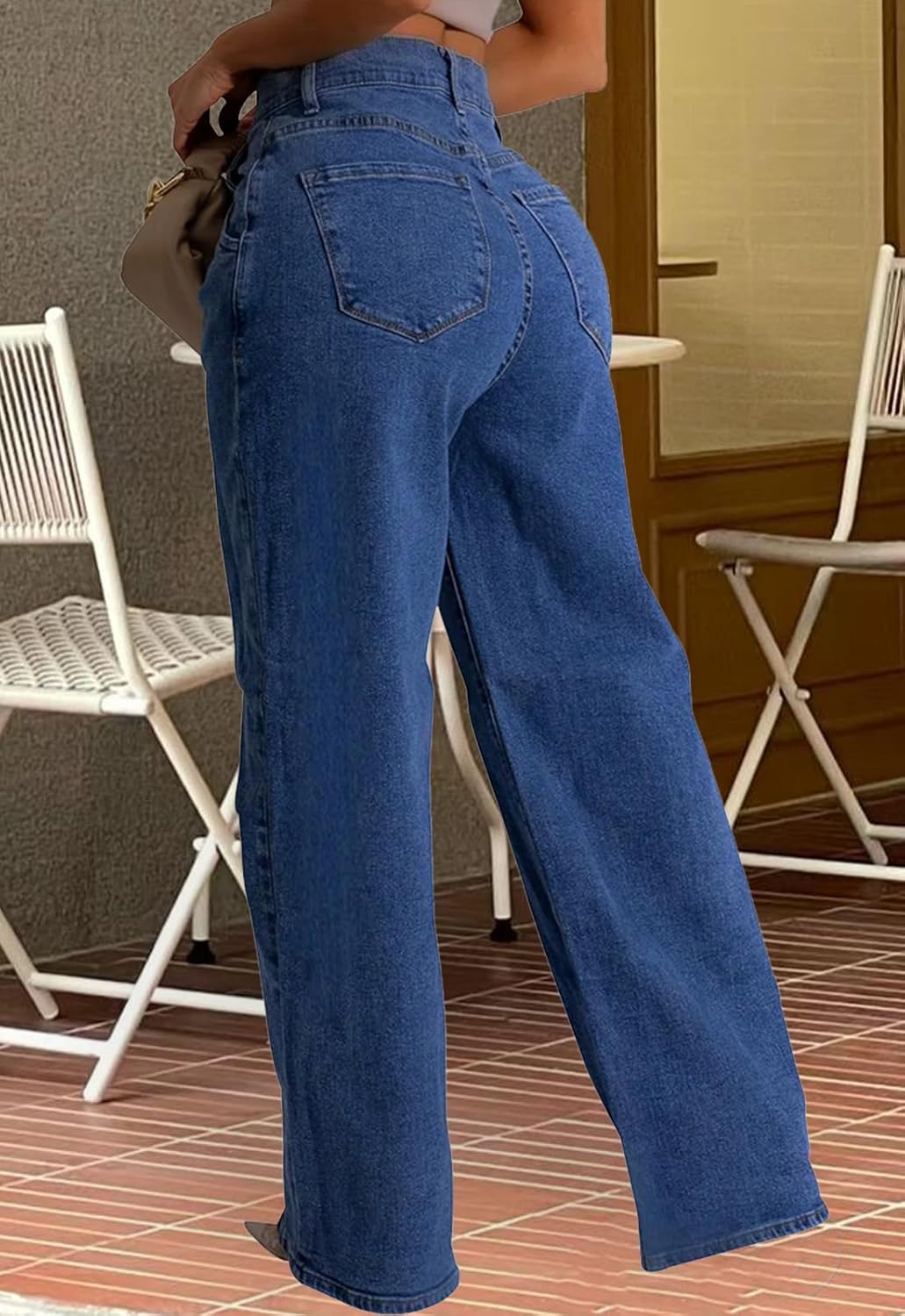 ZERMOM Women's Wide Leg Jeans Casual Stretch High Rise Baggy Loose Denim Pants - Image 6