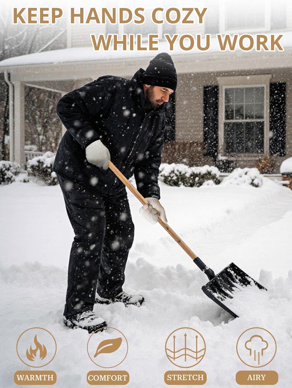 Winter Thermal Gloves Upgraded Touch Screen Warm Fleece Lining for Cold Weather for Men Women - Image 6