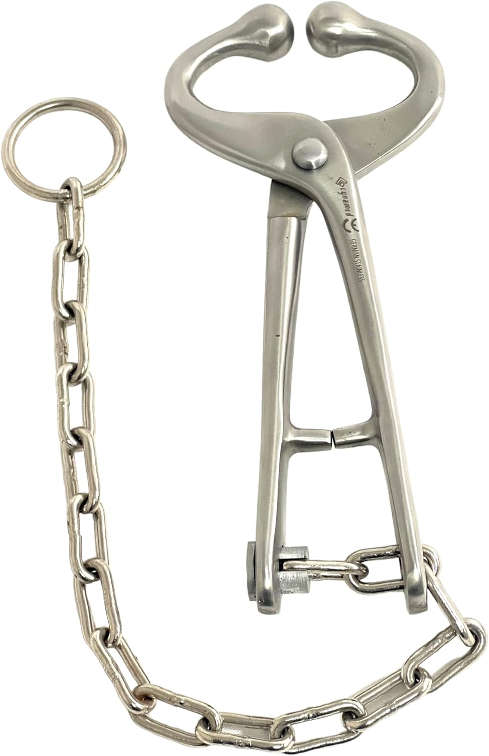 New German Bull Cow Nose Lead with Chain Show Cattle Steel Farm Ranch Veterinary